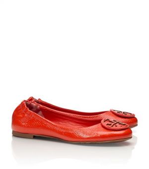 Tory Burch shoes - tumbled LEATHER REVA BALLET FLAT flame red.jpg